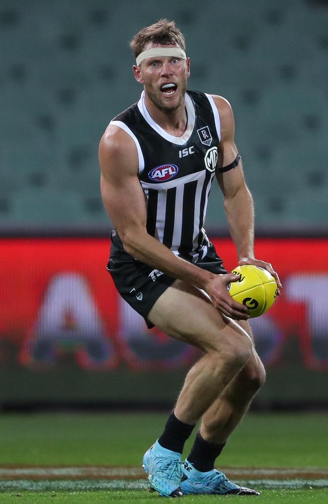 He copped a head knock on Saturday night and had four stitches just above his eye. Picture: Matt Turner (Getty).