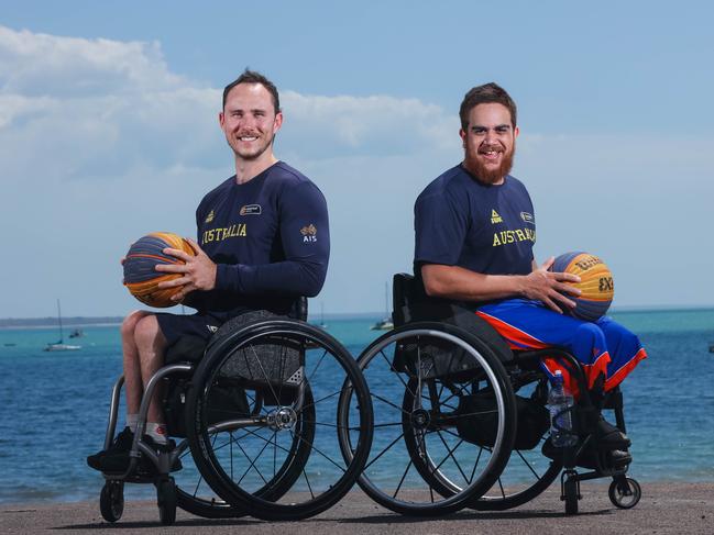 Territory products Tom O’Neill-Thorne and Clarence “CJ” McCarthy-Grogan have been part of an Australian Rollers camp in Darwin, with O’Neill-Thorne making the 12-man squad for the 2020 Tokyo Paralympics. Picture Glenn Campbell