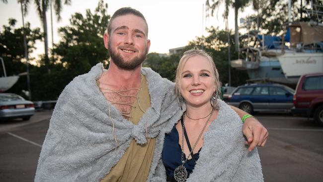 Thomas McKenzie and Emi-lee Minerds at the 2023 Dinah Beach Yacht Club Viking Funeral. Picture: Pema Tamang Pakhrin