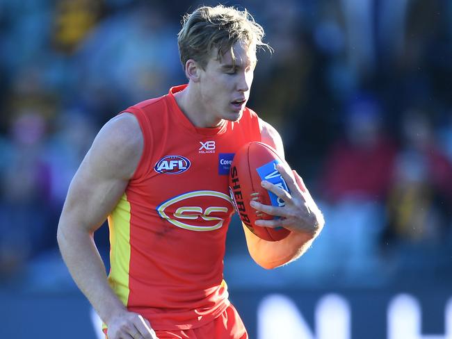 Tom Lynch kicked five against Fremantle at Subiaco. Picture: AAP Image, Julian Smith.