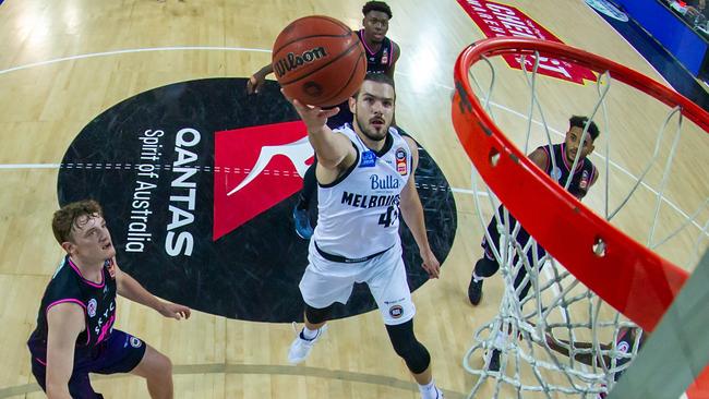 Chris Goulding dominated the Breakers off the bench in United’s big win. Picture: AAP