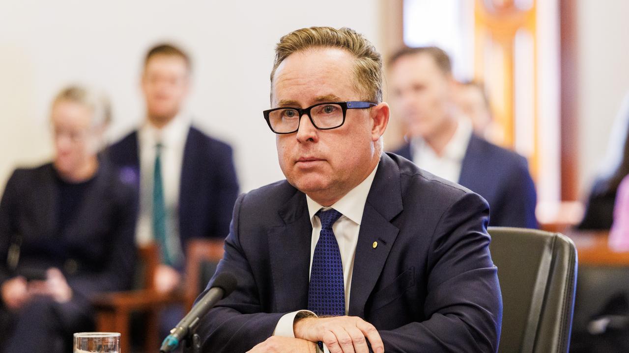 Qantas CEO Alan Joyce was quizzed on his relationship with the government on Monday. Picture NCA NewsWire / Aaron Francis.