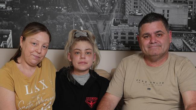 Tony and Tracey Simrajh with their daughter Ashleigh a month before she lost her brave battle with melanoma. Picture Glenn Hampson