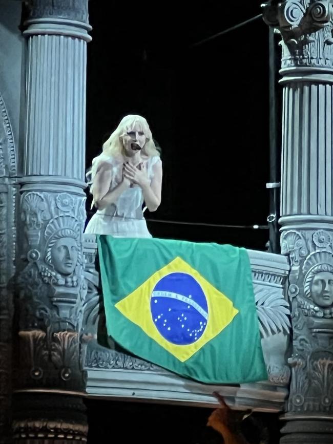 Lady Gaga sang to millions. Picture: AFP.