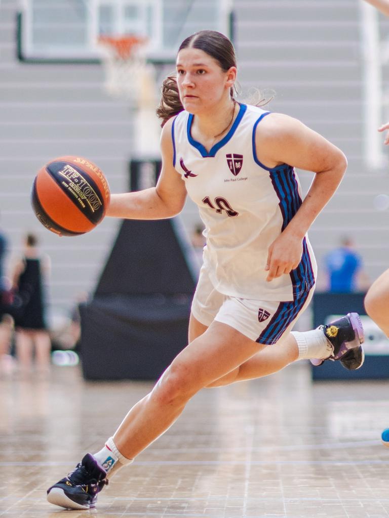 John Paul College player Olivia Olechnowicz in action at the Basketball Australia School Championships. Picture: Taylor Earnshaw