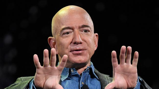 Jeff Bezos expressed his hesitation around an endorsement at a meeting with top opinion-section leaders in Miami in late September. Picture: Mark Ralston / AFP