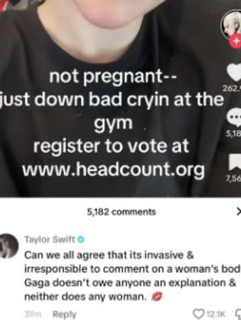 Taylor Swift commented on the video after Gaga referenced her song, Down Bad.