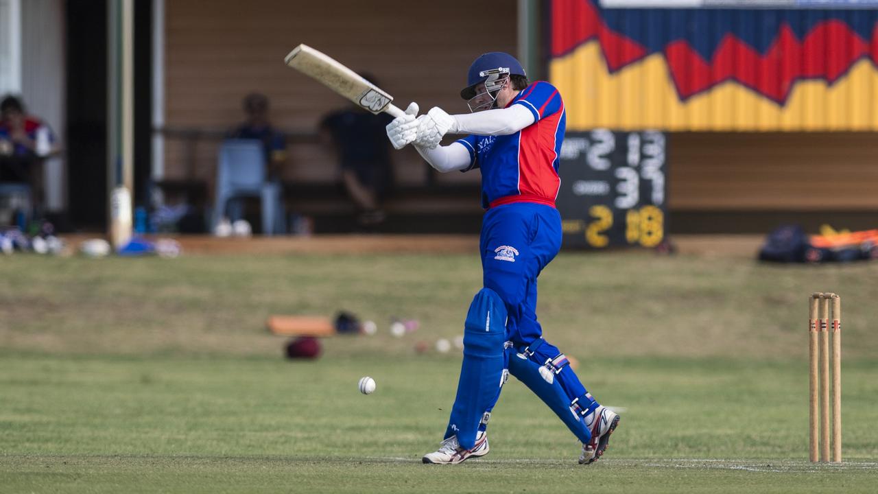 Ben Anderson bats for Highfields against University. Picture: Kevin Farmer