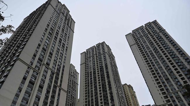 A housing complex of Chinese property developer Evergrande is seen in Kunming, in southwestern Yunnan province. Picture: AFP