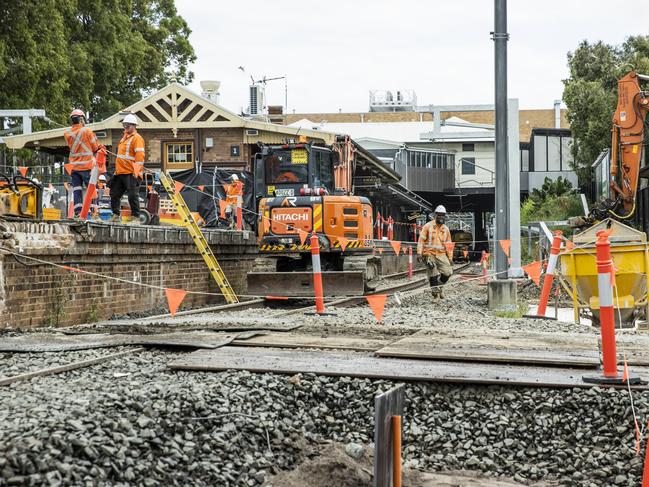 Sydney Metro Bankstown Station. Construction.