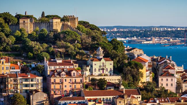 Spectacular views from Miradouro da Senhora do Monte in Lisbon, Portugal.