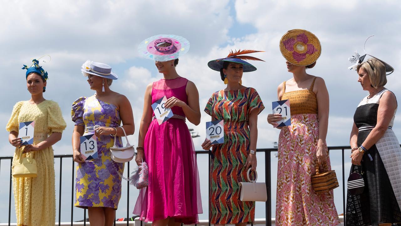 Fashions on the Field finalists awaiting the results. Picture: Che Chorley