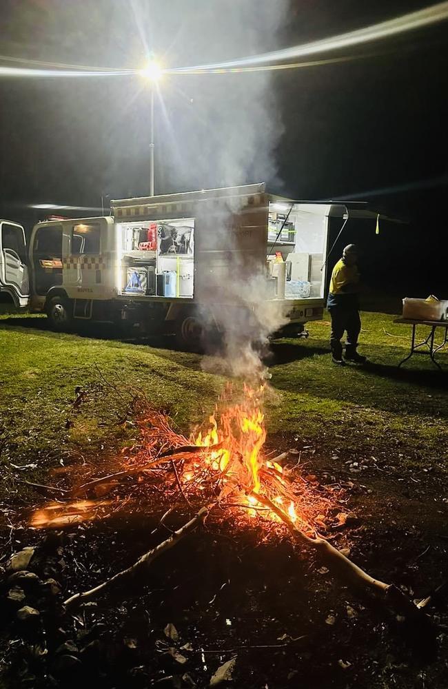 The Maffra Fire Brigade provided hot soup, tea and coffee for all involved after some crew members were at the mine shaft for hours. Picture: Facebook