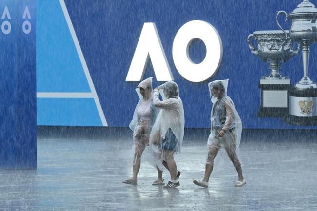 The Australian Open was delayed by rain on day one