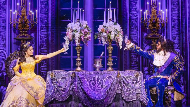 Shubshri Kandiah and Brendan Xavier in Disney's Beauty and The Beast the musical. Picture: Daniel Boud