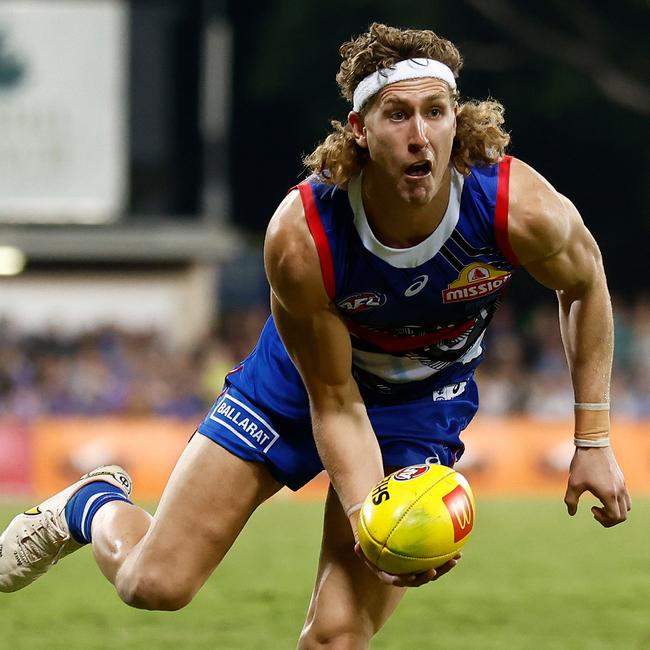 Aaron Naughton needs Rory Lobb for support up forward. Picture: Michael Willson/AFL Photos via Getty Images