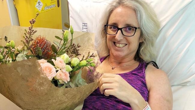 Shark attack victim Justine Barwick has reportedly left the Royal Brisbane and Women’s Hospital and is back in Tasmania.