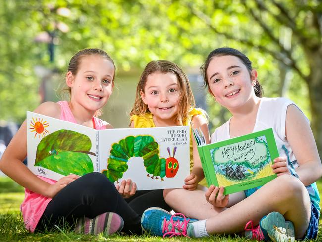 Bestsellers. The Very Hungry Caterpillar and Hair Maclary are the most popular/best selling children's books. Casey Boyd, 9, Madison Boyd, 4 and Tia Dempsey, 9 read The Very Hungry Caterpillar and Hair Maclary. Picture: Jake Nowakowski