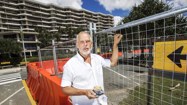 Greg Colwill owner of Elephant Rock Cafe in Currumbin is among the business owners unhappy about the downturn in business Picture: NIGEL HALLETT