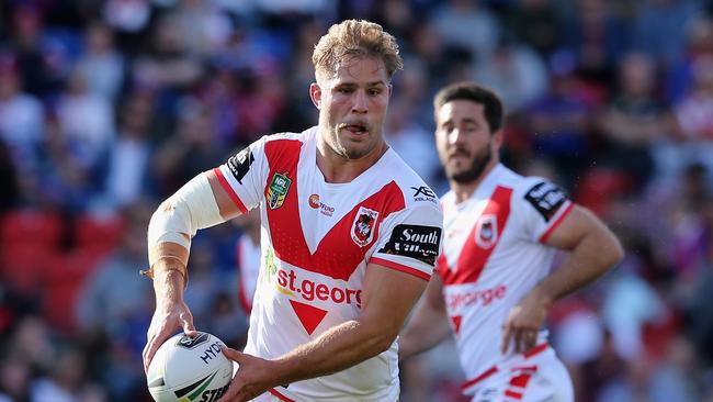 Jack De Belin in his playing days for the Dragons. Picture: Ashley Feder/Getty Images