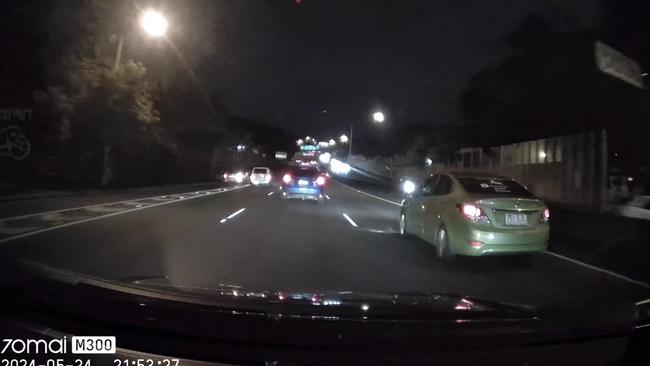 Dashcam footage captured the horrifying collision on Hale St in Paddington, a suburb of Brisbane. Picture: Supplied / Dash Cam Owners Australia