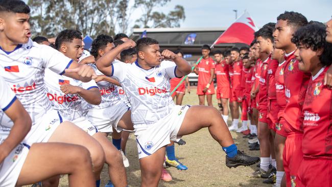 Before the U15 Boys tournament match between Tonga and Samoa. Pics: Julian Andrews.