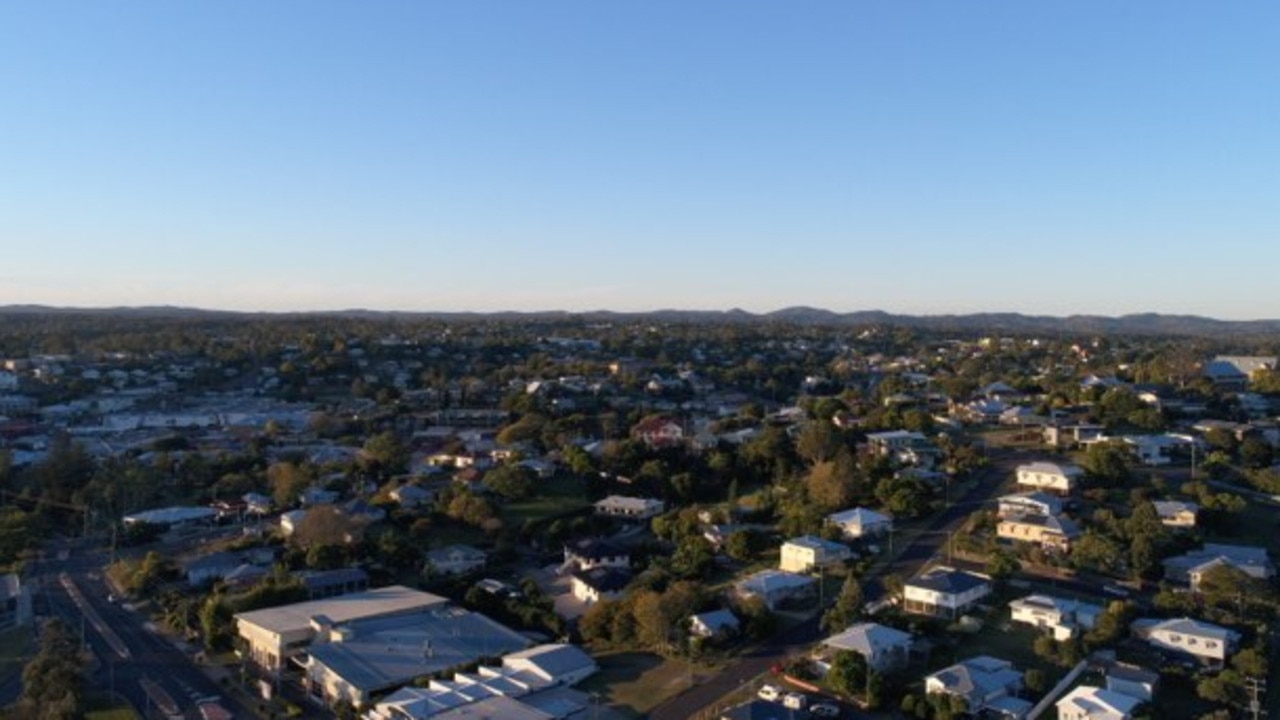 Drone photos have captured new angles of the stunning Gympie CBD, Bruce Highway and surrounds at sunset. Pictures: Josh Preston