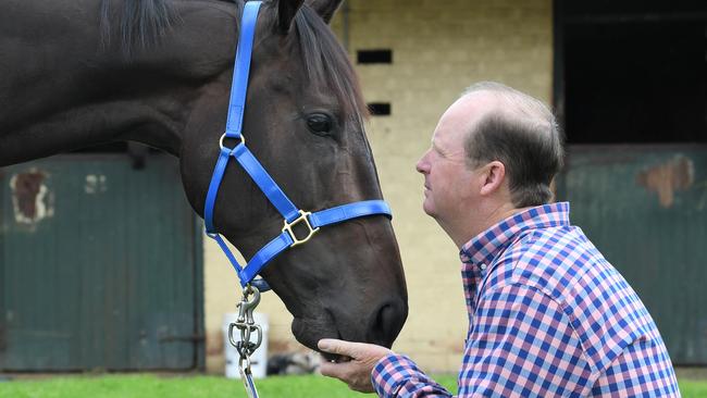 Trainer Gary Portelli with She Will Reign.