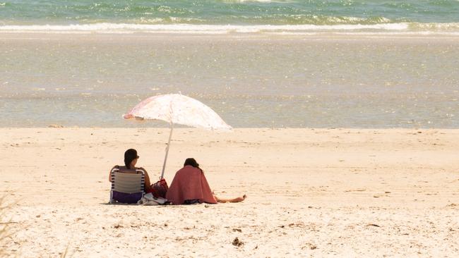 Beachgoers cool down at Grange Beach. Picture: File