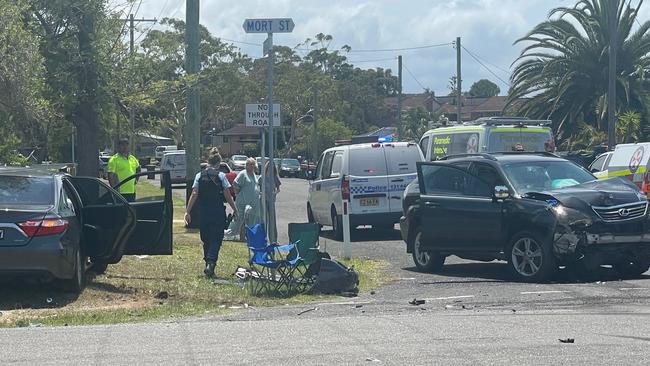 The Toyota (left) an the Lexus SUV involved in the crash. Picture: NewsLocal