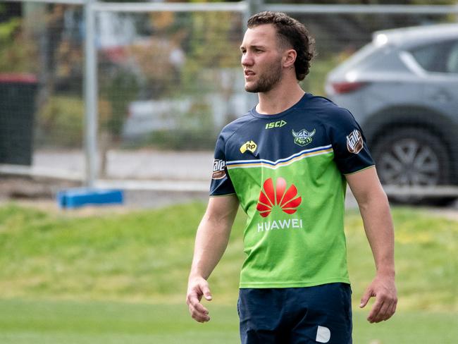 Innisfail junior Jarrett Subloo at a Canberra Raiders training session. Picture: Jonny Krofter.