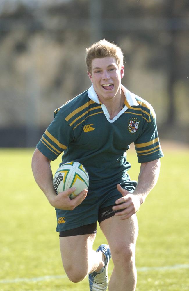 David Pocock training with the Australian School Boys team in 2005.
