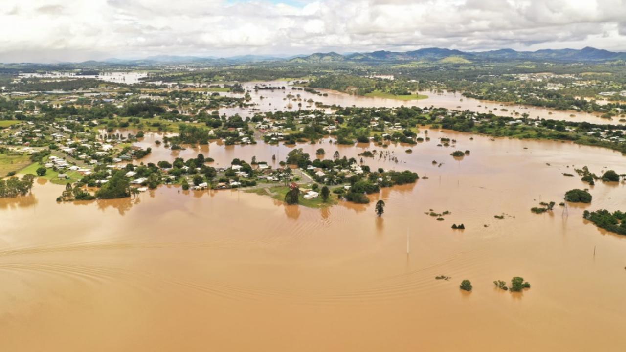 Thirty-three Gympie region homeowners have registered their interest in having their homes bought back following the 2022 floods, which included the second-worst on record in February. Picture: Infinity Flights Photography.