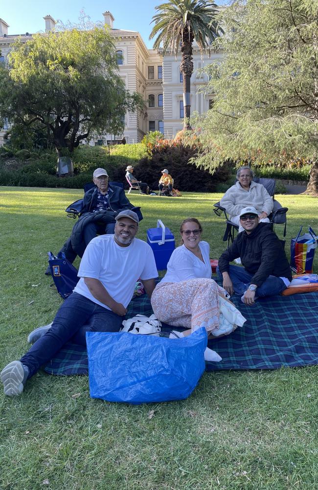 The Denis family at Treasury Gardens in the Melbourne CBD for the 2024 New Year's Eve fireworks. Picture: Gemma Scerri