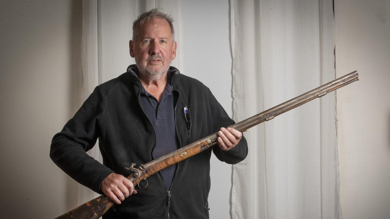 Jeff Briscoe with his Brooks of Birmingham 1830 percussion musket. Picture: Chris Kidd