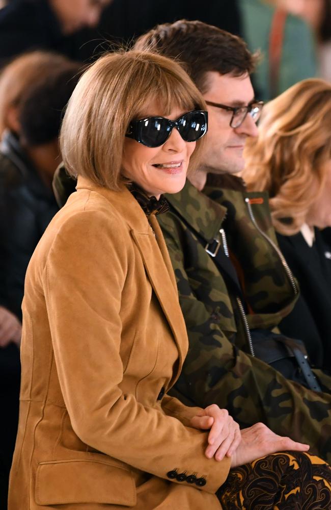 Vogue chief editor Anna Wintour at Victoria Beckham’s runway show in London. Picture: AFP