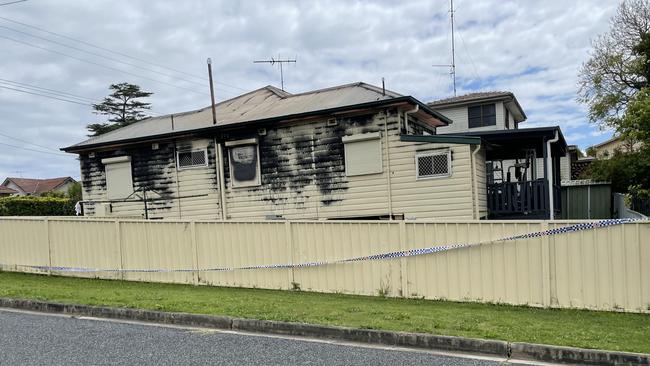 The charred house on Lawes St, East Maitland. Picture: Dan Proudman.