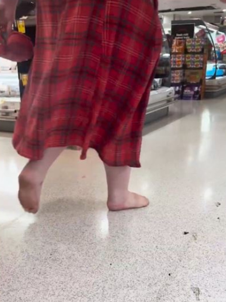I bravely took off my shoes at the shops in the name of science. Picture: news.com.au