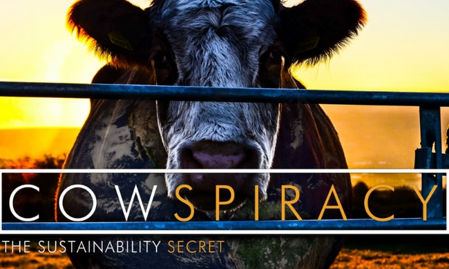 Cowspiracy is just one of the graphic docos my wife showed our eight-year-old. Image: Cowspiracy.