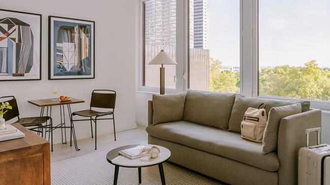 The spacious living area of the apartment which was our haven in the sky.