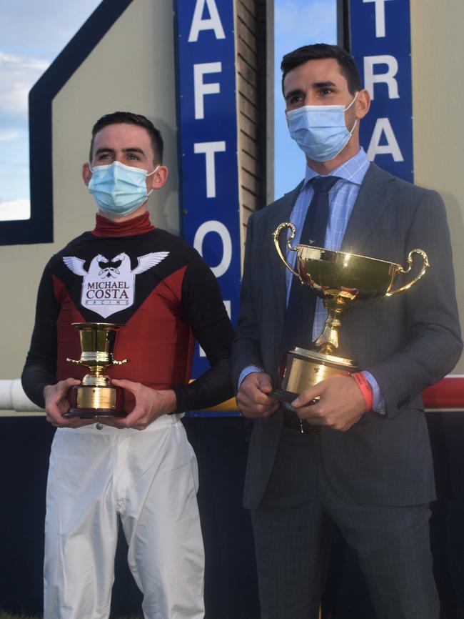 Michael Costa trained Purrfect Deal ridden by jockey Ben Thompson won the $200,000 Maclean hotel Grafton Cup at Clarence River Jockey Club on Thursday, 8th July, 2021. Photo: Bill North / The Daily Examiner