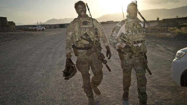 Andrew Hastie, left, serving in Afghanistan in 2013.