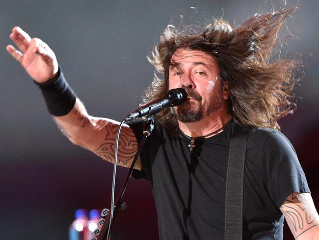 Dave Grohl of the Foo Fighters was one of the star attractions at the Vax Live concert. Picture: AFP