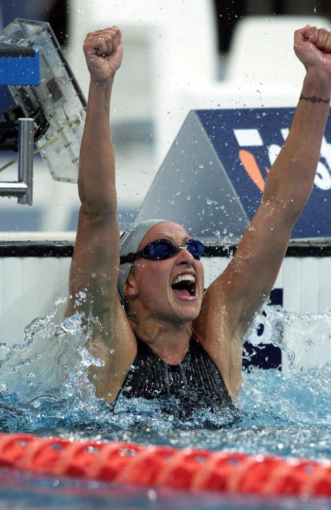 Hayley Lewis said she felt swimming was a chore, despite her success, and she doesn’t want Kai to feel the same. Picture: Gregg/Porteous