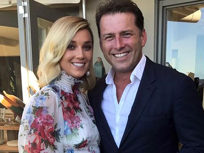 Jasmine Yarbrough and Karl Stefanovic at their commitment ceremony in March.