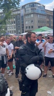 England fans lose it coach's German cop doppelganger