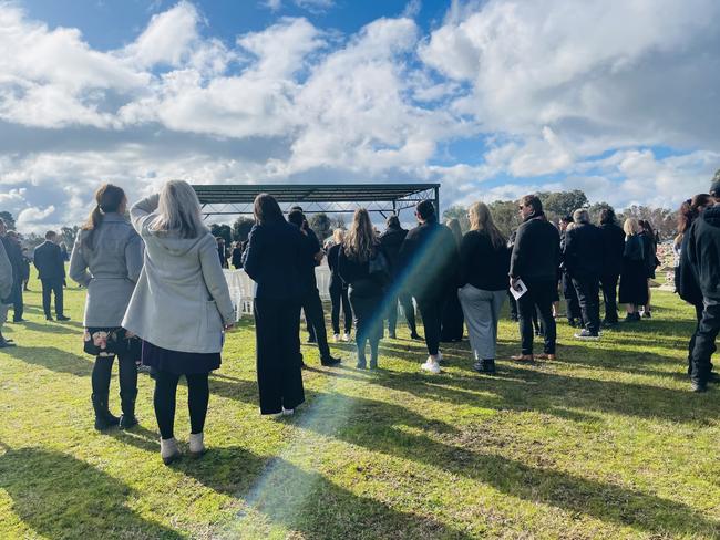 Hundreds gathered at the Benalla Cemetery on Friday to remember their "angel" Montana Russell.