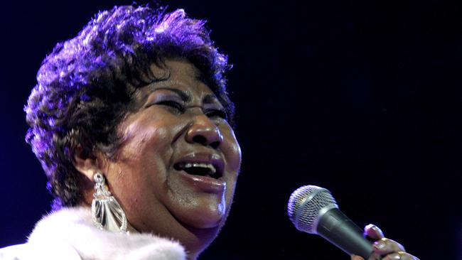 Aretha Franklin performs at the House of Blues in Los Angeles.