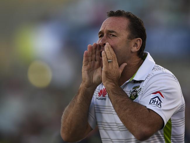 Ricky Stuart shouts instructions from the sideline.