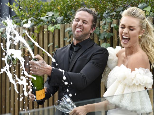 Josh and Elyse celebrate winning the 2017 edition of The Block. (Image/Martin Philbey)